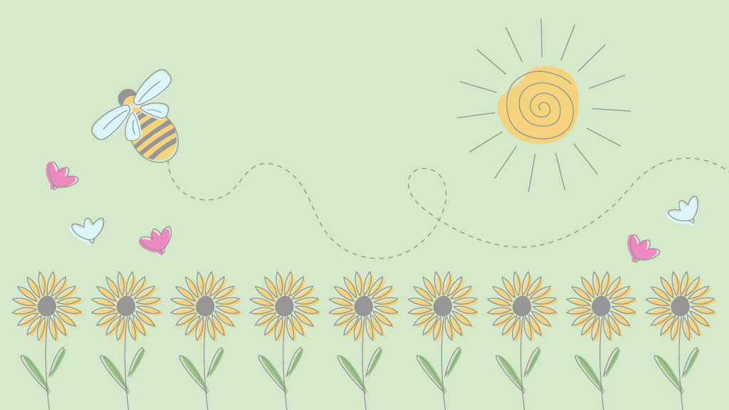 Sunny Day Bee and Flowers Poster Design