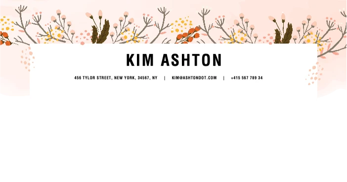 Template Elegant Coral Floral Business Card Design