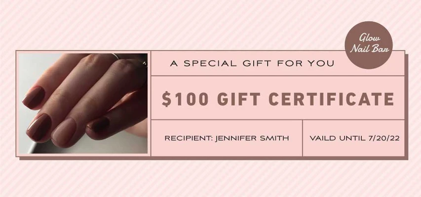 Template Elegant Pink Nail Salon Gift Voucher Template