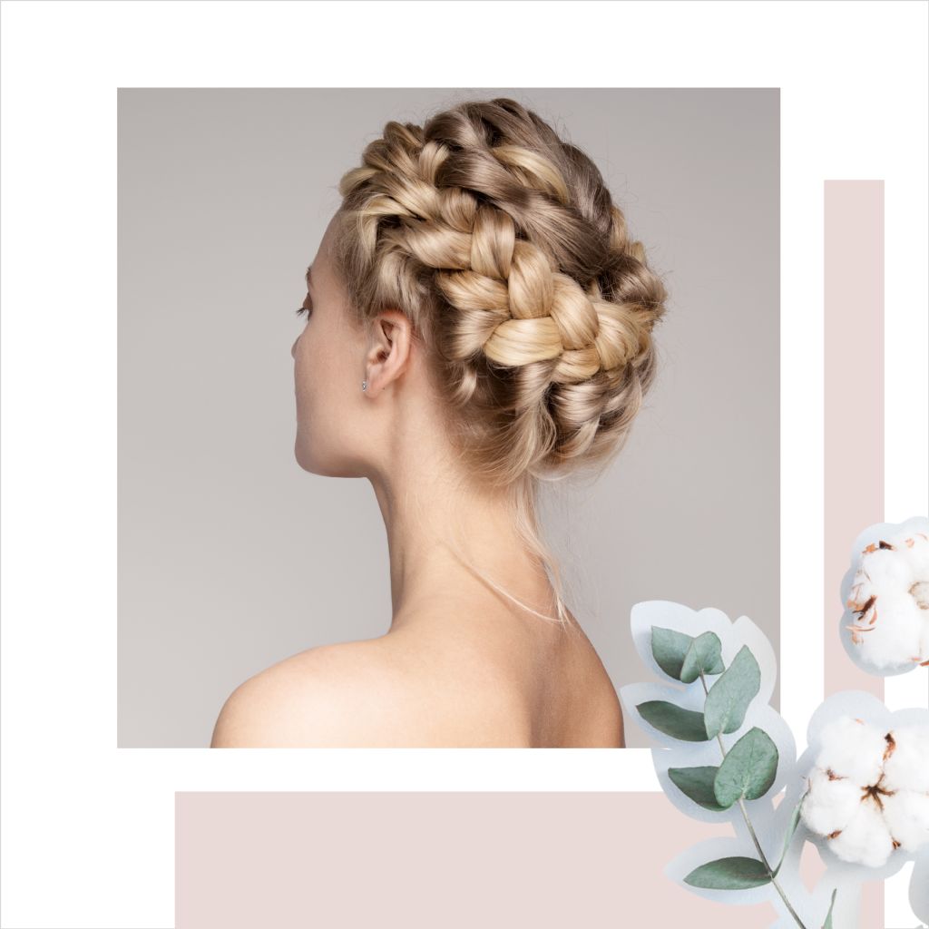 Template Elegant Hairstyle Showcase Poster in Pastel Tones