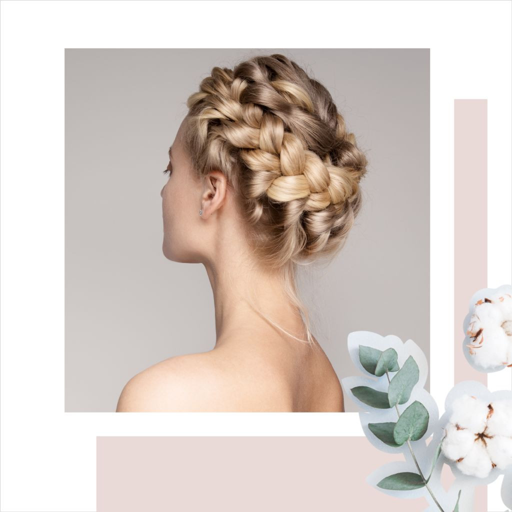 Template Elegant Hairstyle Showcase Poster in Pastel Tones