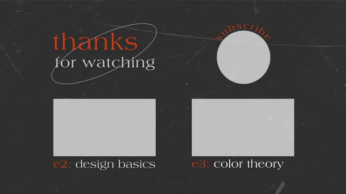 Template Sleek Black End Screen Video Template Orange Accents