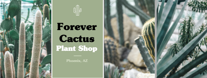 Template Sage Green Cactus Garden Ad Poster