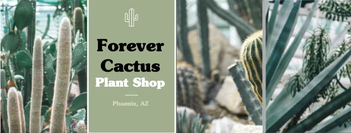 Template Sage Green Cactus Garden Ad Poster