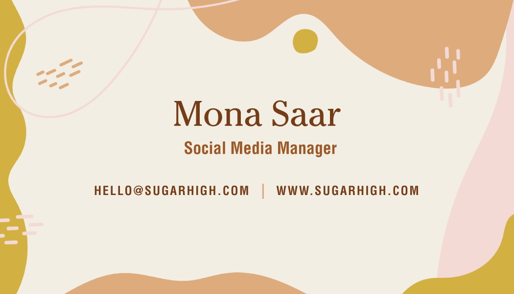 Elegant Peach Social Media Business Card