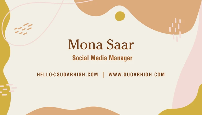 Template Elegant Peach Social Media Business Card