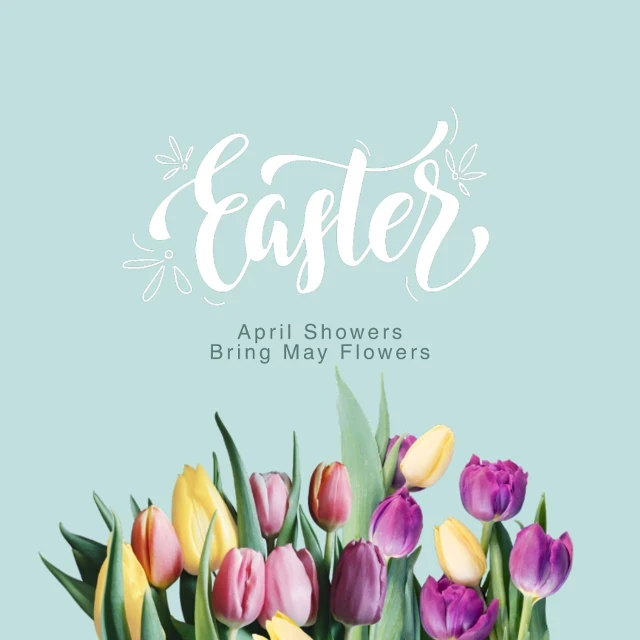 Template Easter Celebration Mint Green Poster Design