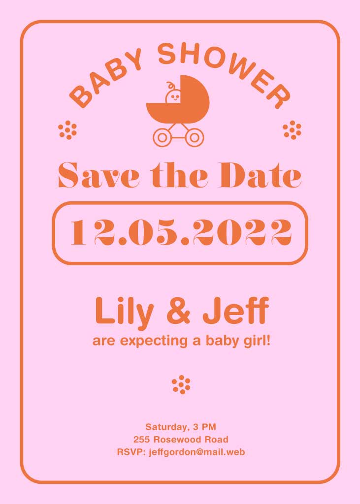 Charming Peach Baby Shower Invitation Poster