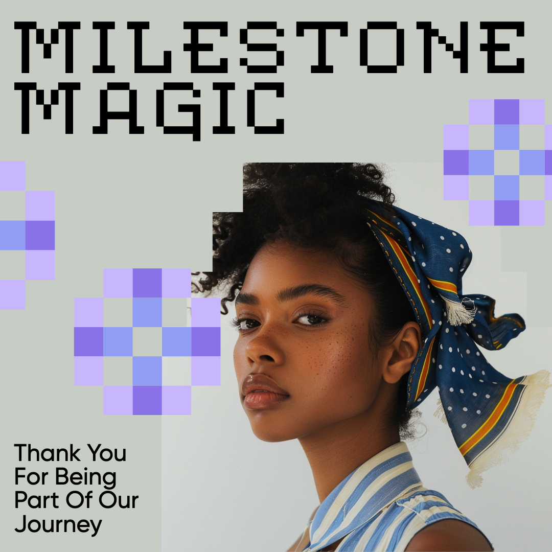 Milestone Magic Grateful Instagram Post, Black and Blue