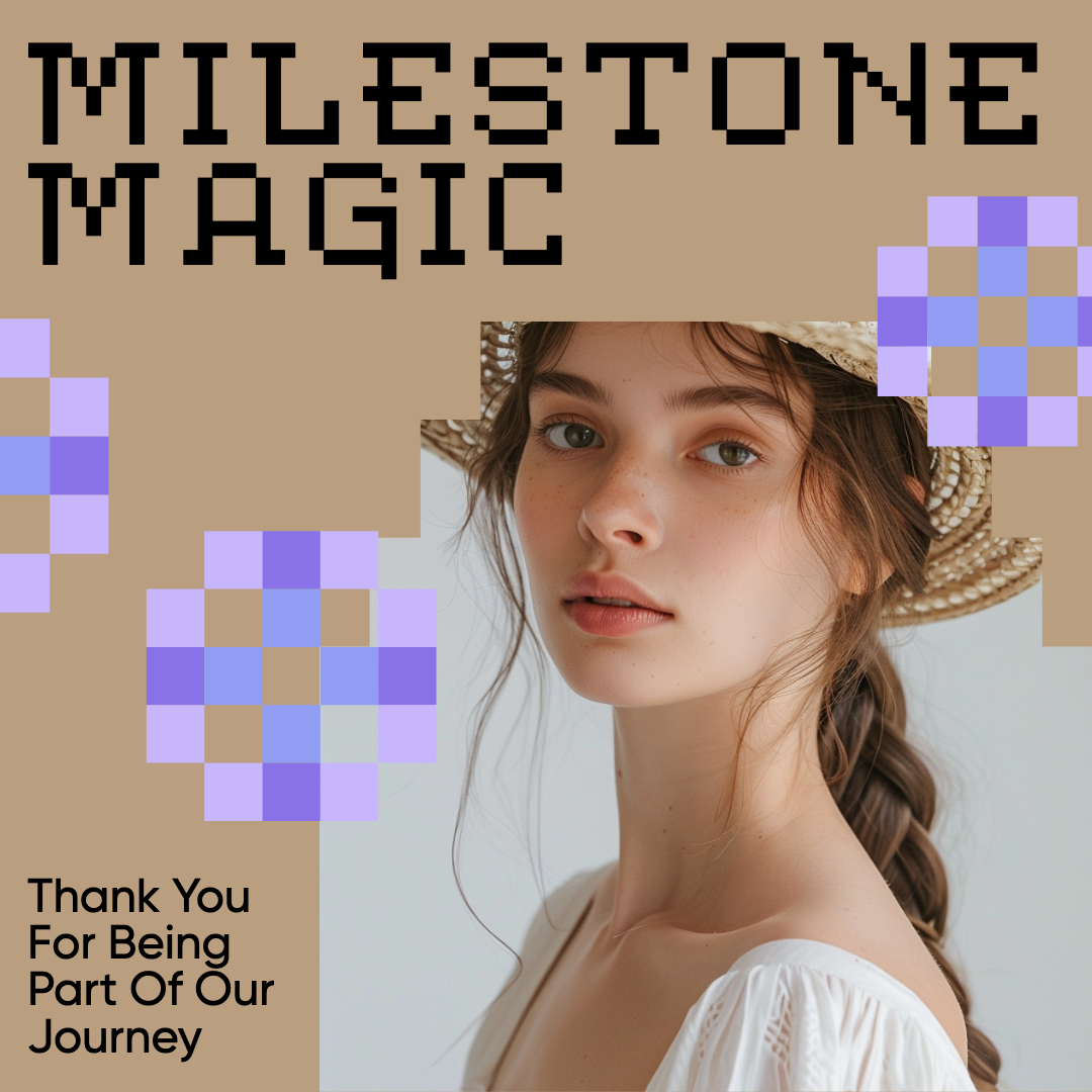 Milestone Magic Taupe Instagram Post Template