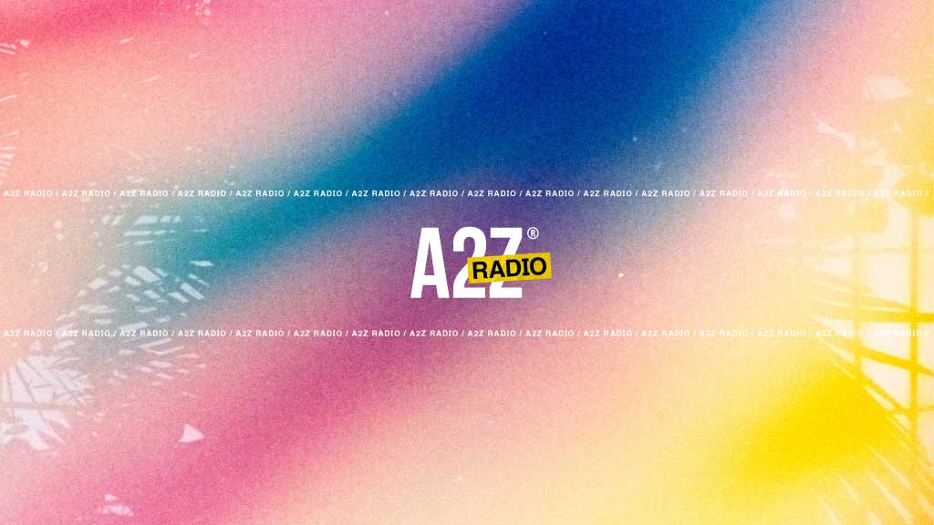 Vibrant Radio Station Ad with Pink and Yellow Hues