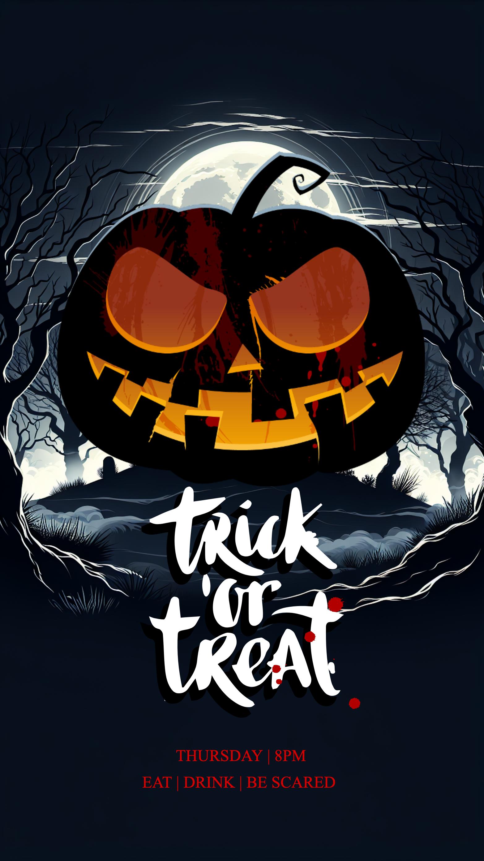 Spooky Halloween Bash Poster in Black Orange