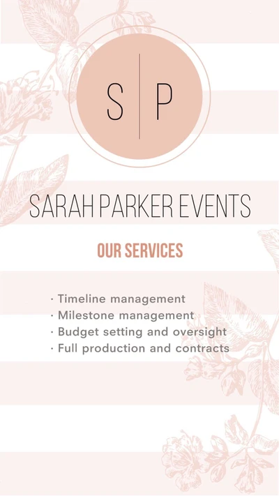 Template Elegant Peach Floral Event Services Poster