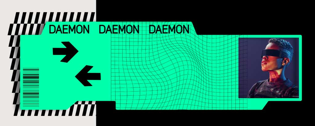 Template Cyberpunk Teal and Black Event Poster Design