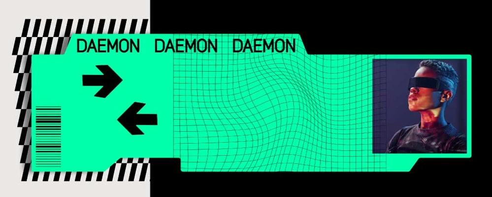 Template Cyberpunk Teal and Black Event Poster Design