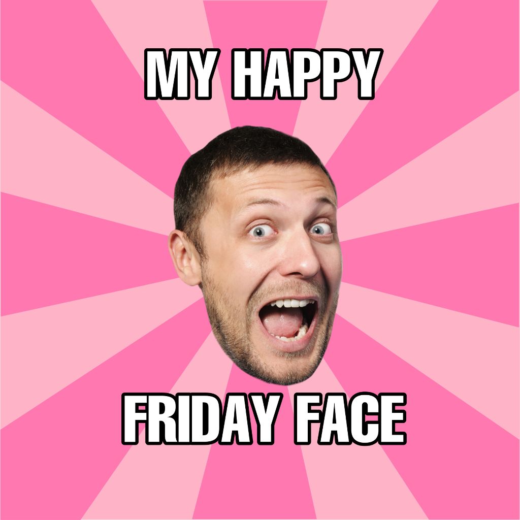 Pink and Joyful Friday Face Post Template