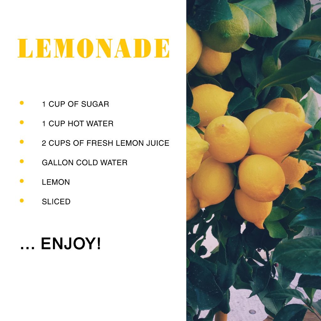 Sunny Yellow Lemonade Recipe Post