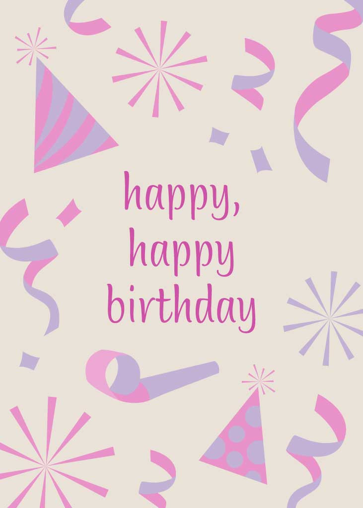 Template Charming Pink Birthday Celebration Poster Design