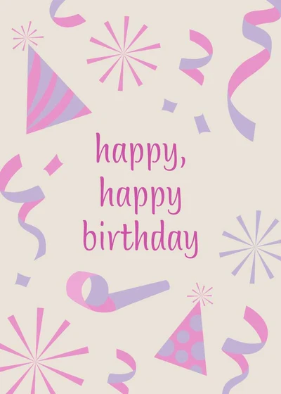 Template Charming Pink Birthday Celebration Poster Design