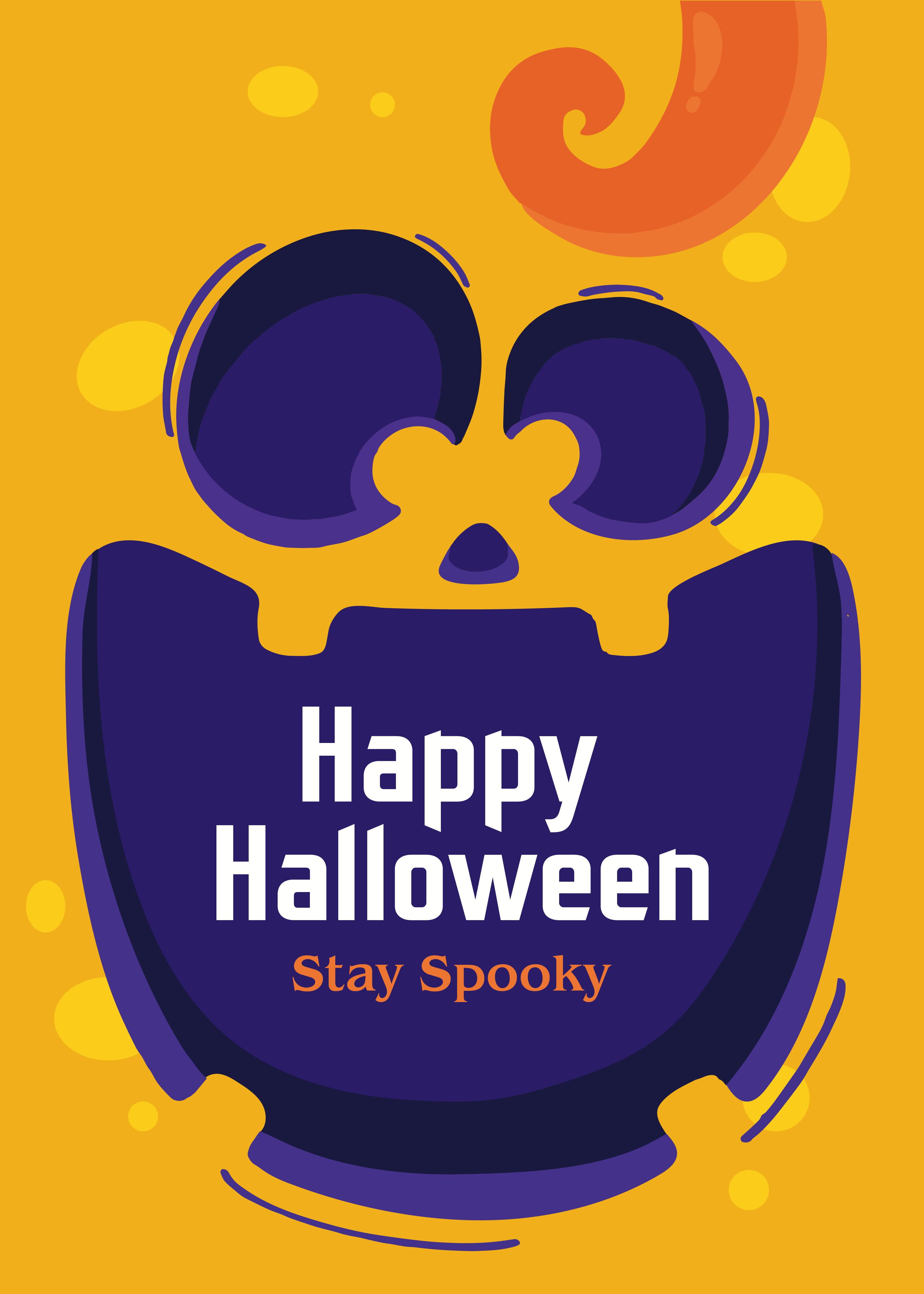 Spooky Halloween Celebration Poster in Purple and Orange