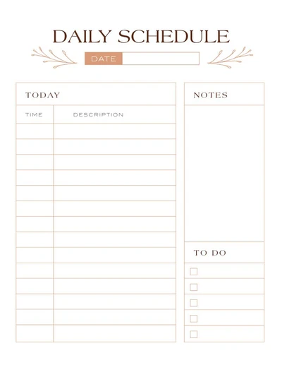 Template Chic Rose Gold Daily Planner Template