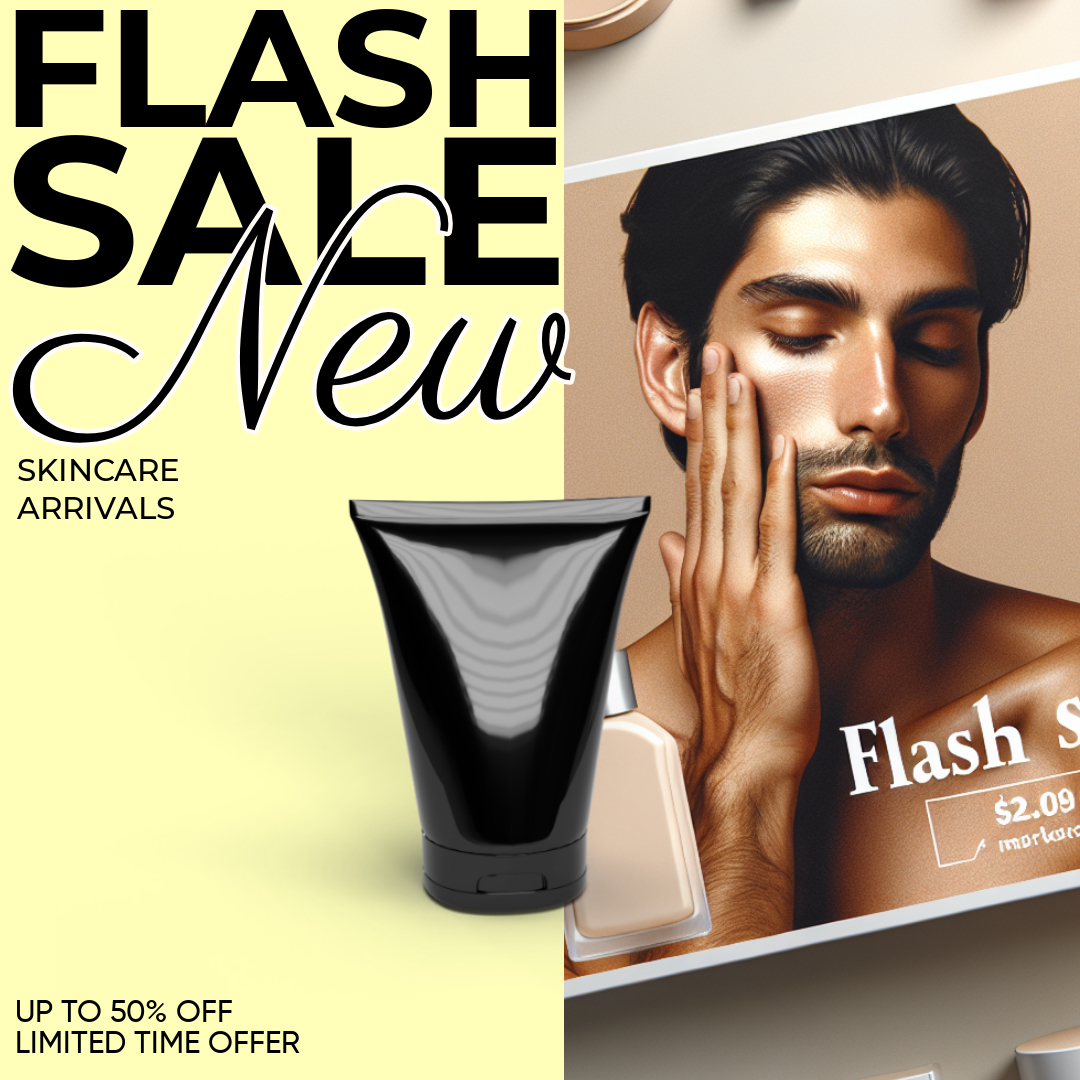 Skincare Flash Sale Ad Pink Black Highlights