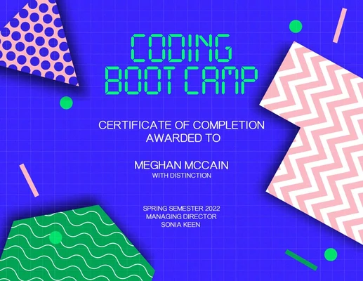Template Stylish Blue Coding Boot Camp Certificate