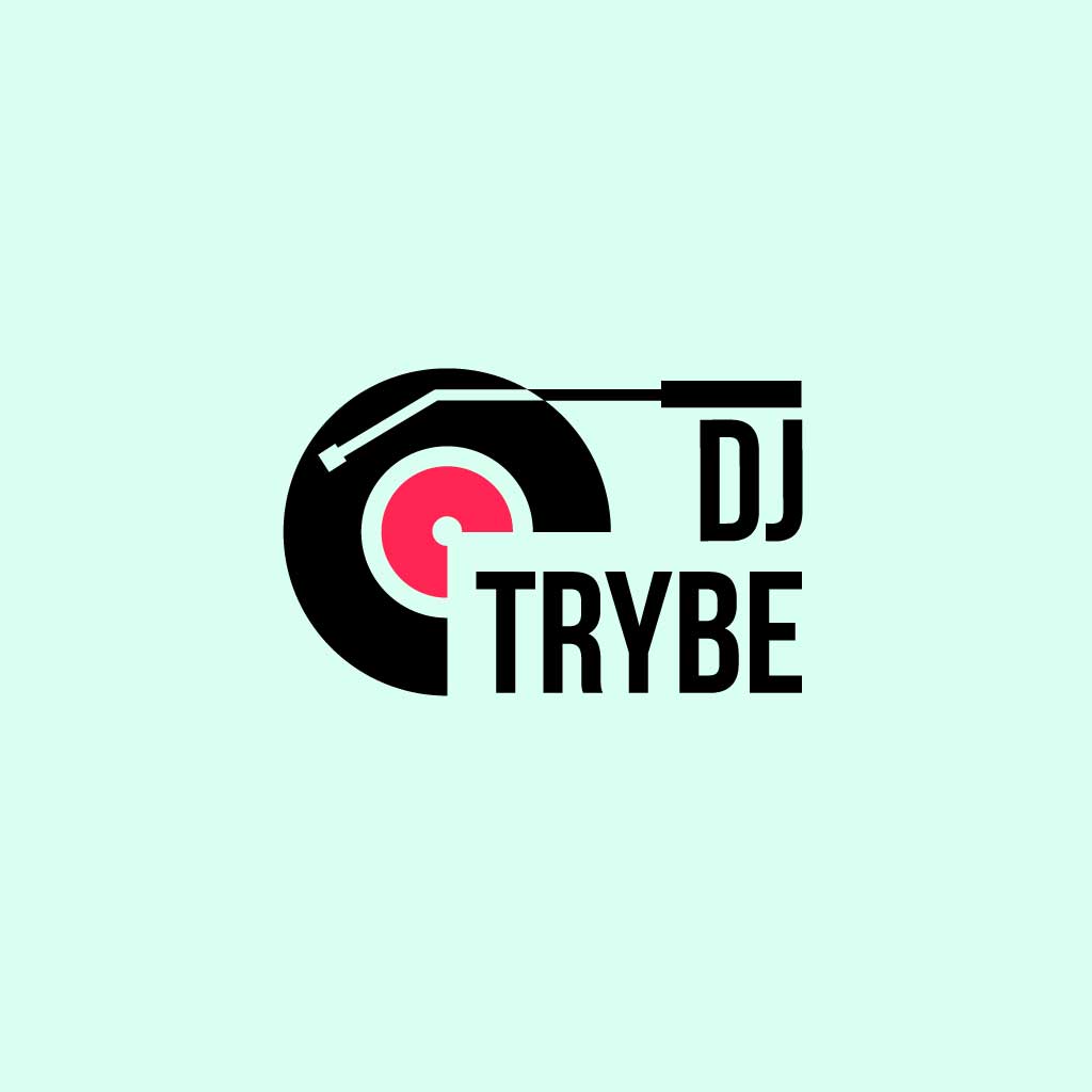 Sleek DJ Trybe Logo Design Poster in Mint