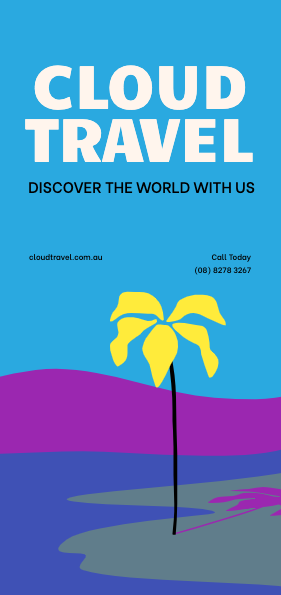 Vibrant Blue Travel Agency Poster Design