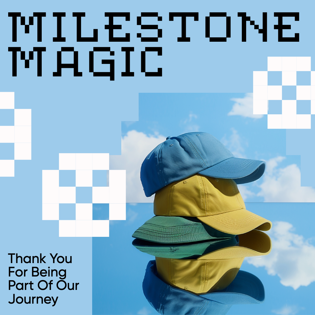 Template Milestone Magic Instagram-Square Post with Blue Hats