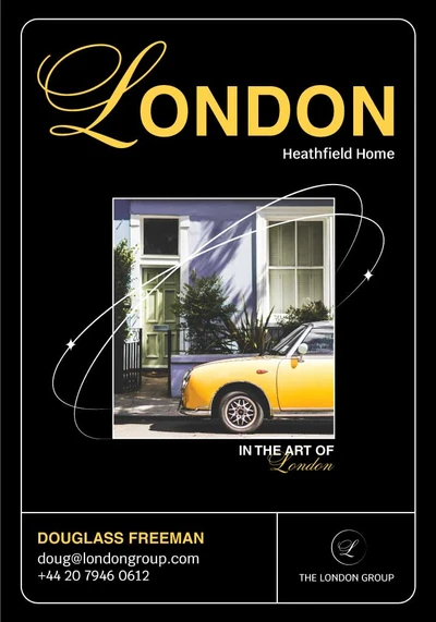 Template Chic London Real Estate Ad Poster in Black and Gold