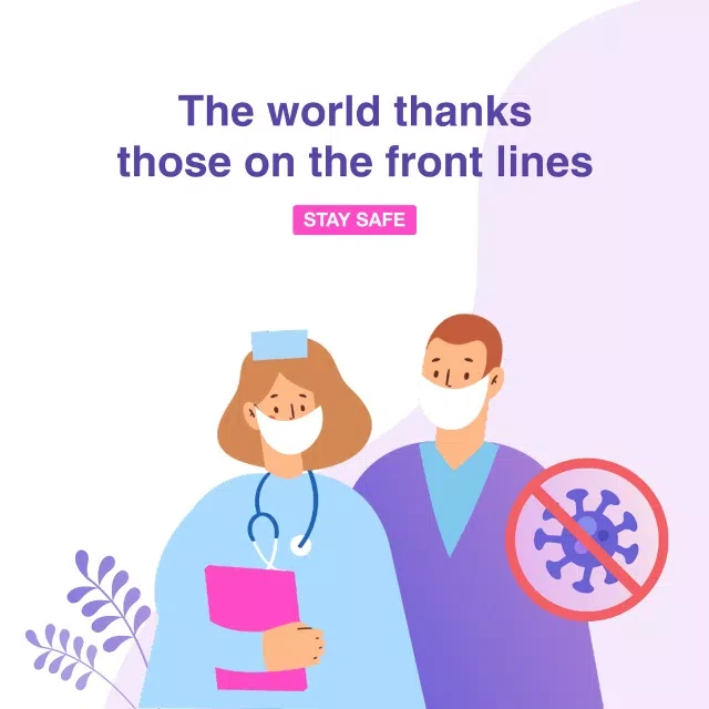 Template Healthcare Heroes Appreciation Purple Post