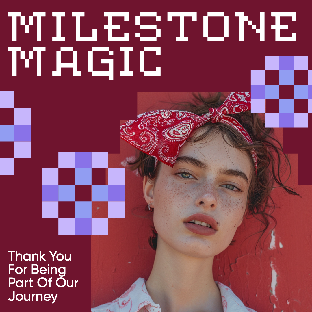 Milestone Magic Red Instagram Post Template