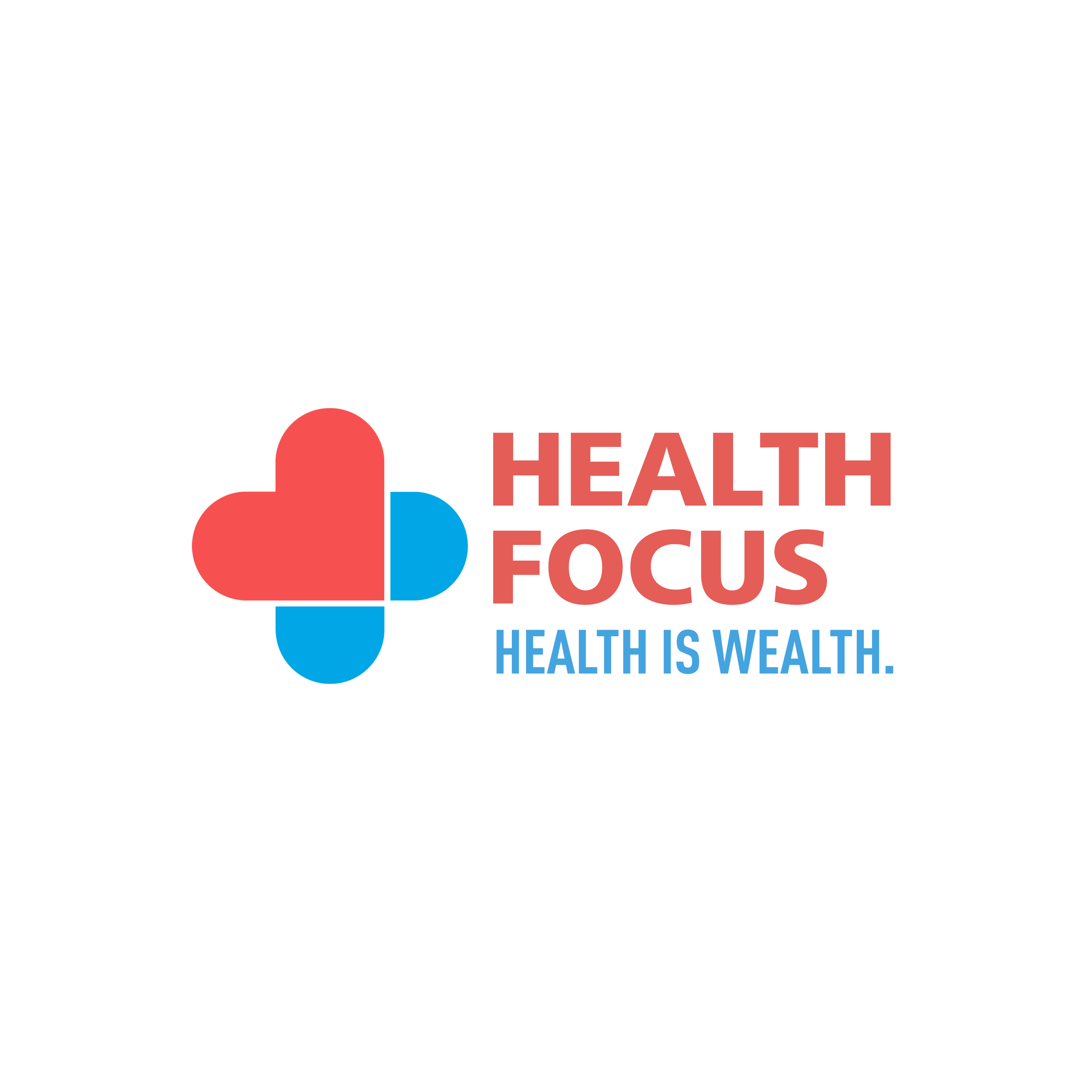 Bold Health Focus Logo Red and Blue Design