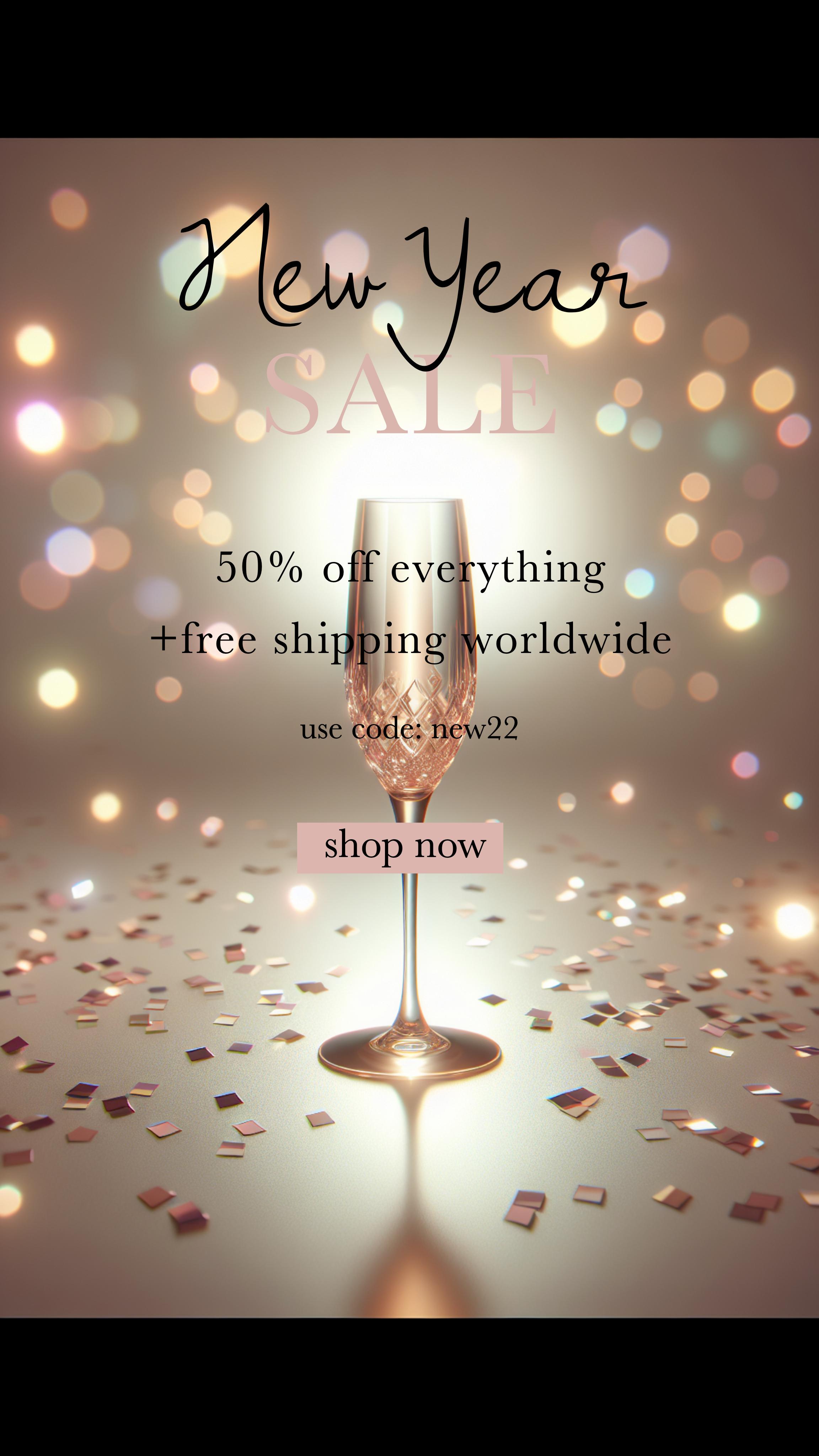 Elegant New Year Sale Ad in Soft Pink