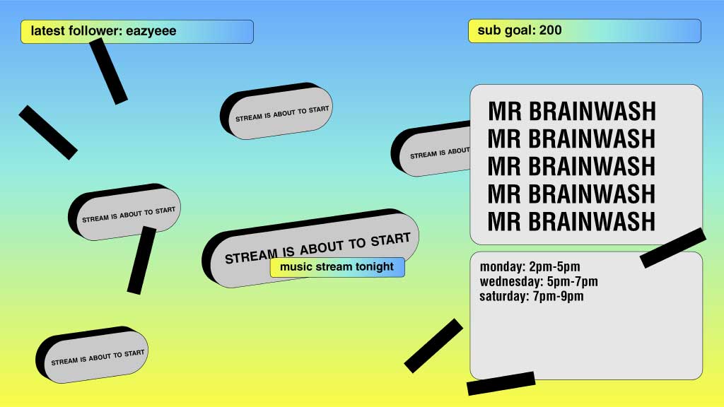 Dynamic Blue and Yellow Stream Schedule Post