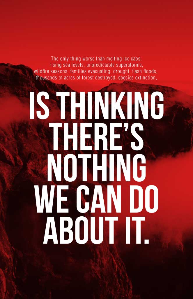 Bold Red Climate Change Awareness Poster