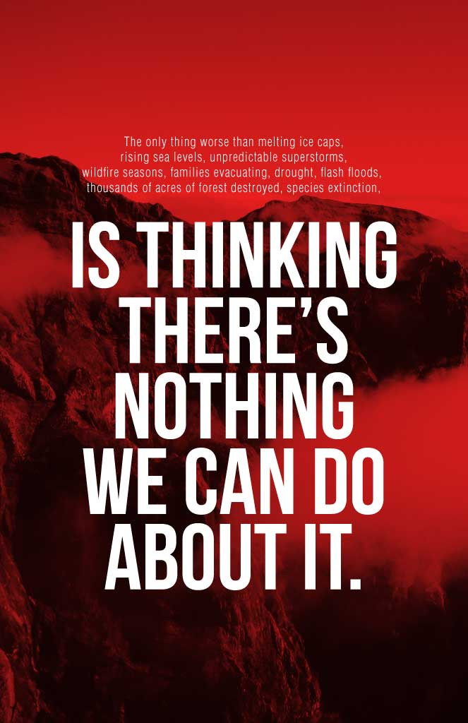 Template Bold Red Climate Change Awareness Poster