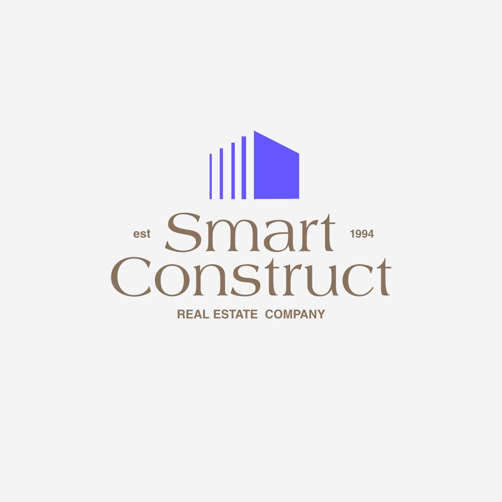 Elegant Real Estate Logo Template in Beige and Blue