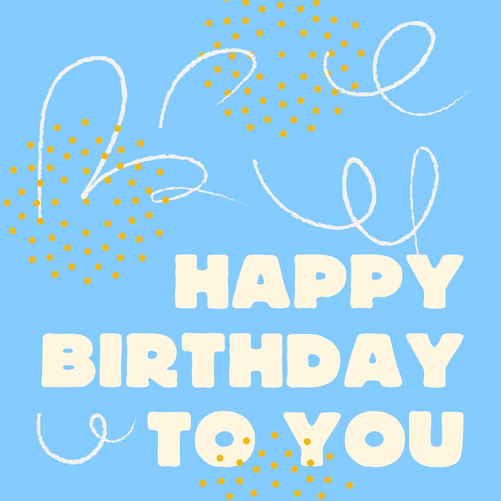 Sky Blue Birthday Greeting Post Template