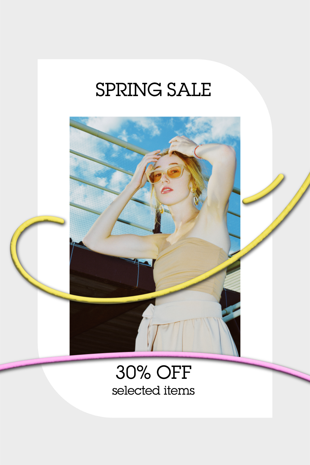 Chic Spring Sale Ad Pastel Colors Poster