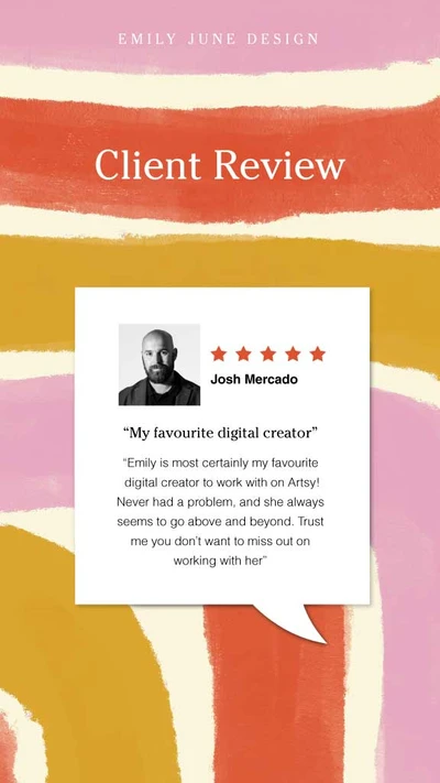 Template Elegant Peach Pink Testimonial Ad Template