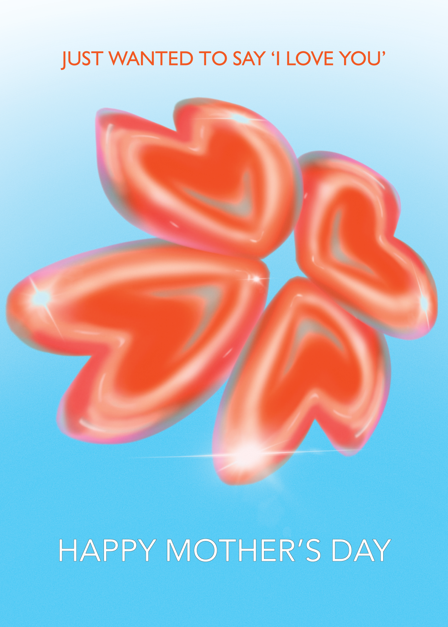 Coral Heart Balloons Mother's Day Poster