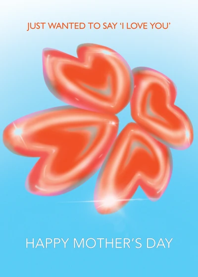 Template Coral Heart Balloons Mother's Day Poster
