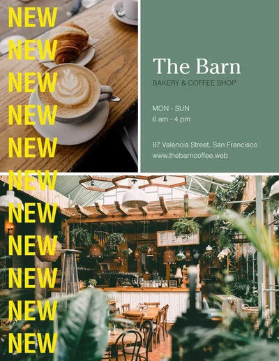 Template Chic Green Coffee Shop Ad Template