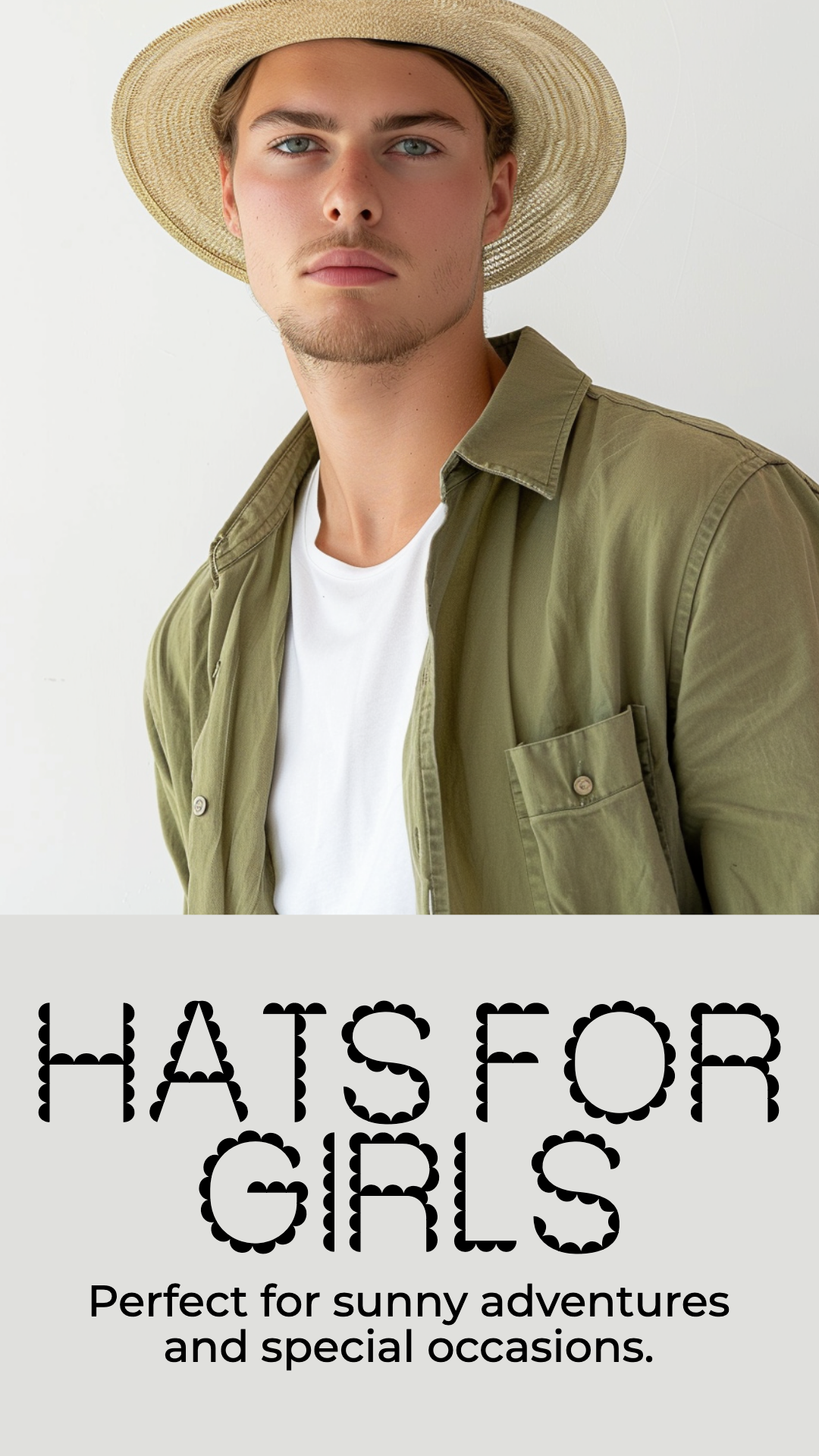 Olive Green Instagram Story Ad for Stylish Hats