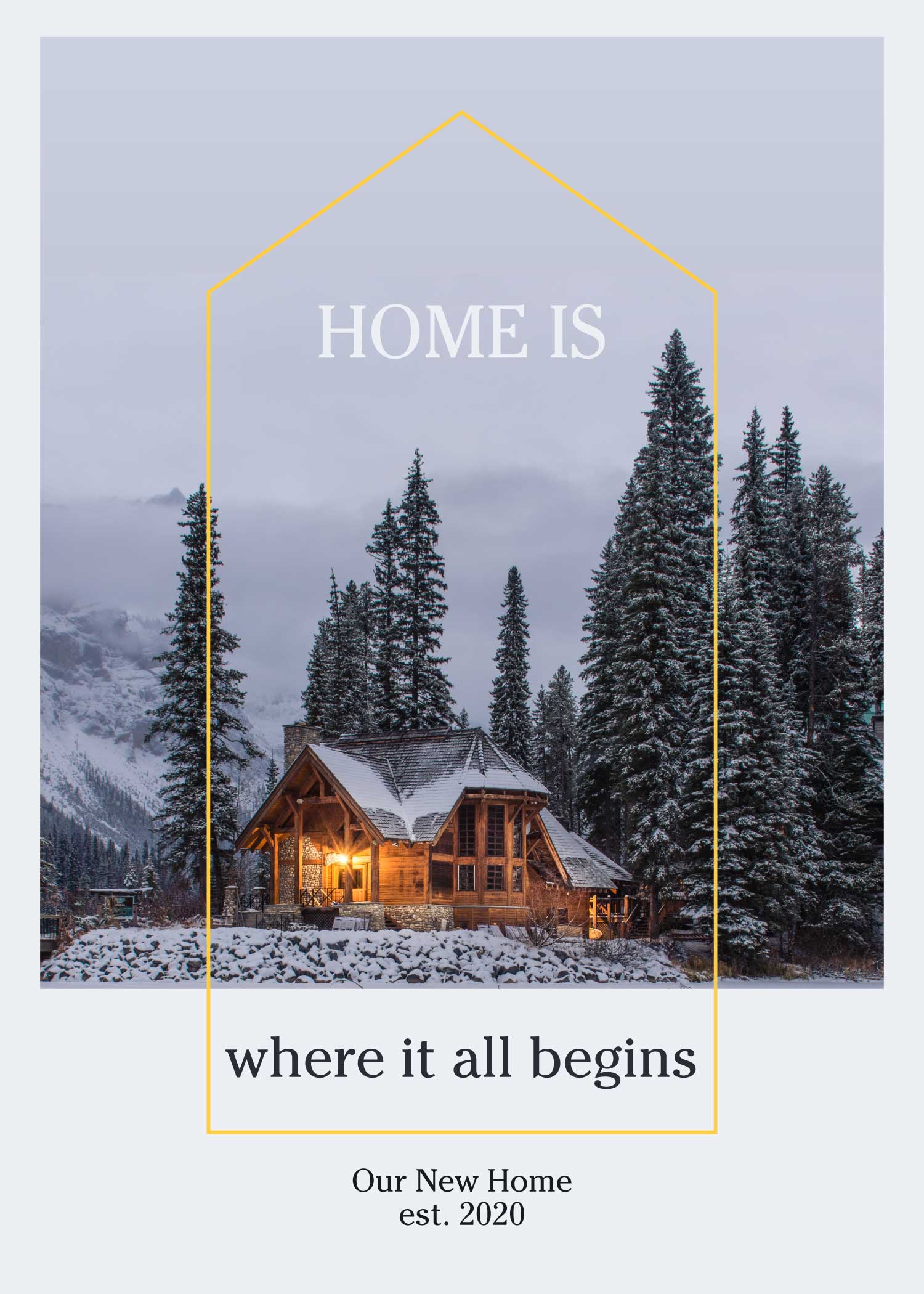Template Cozy Winter Home Announcement Poster Template