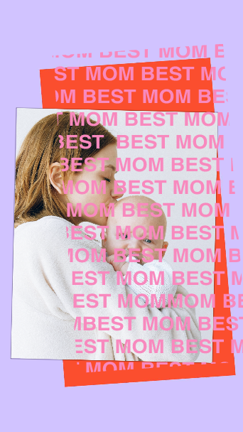 Bright Mother's Day Poster in Pink and Orange