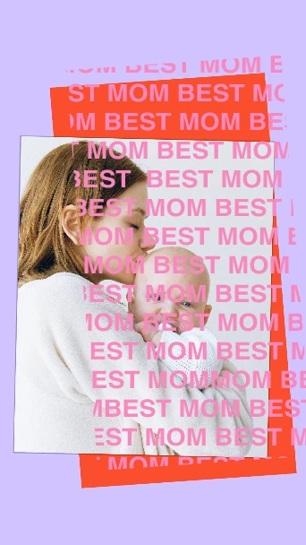 Template Bright Mother's Day Poster in Pink and Orange