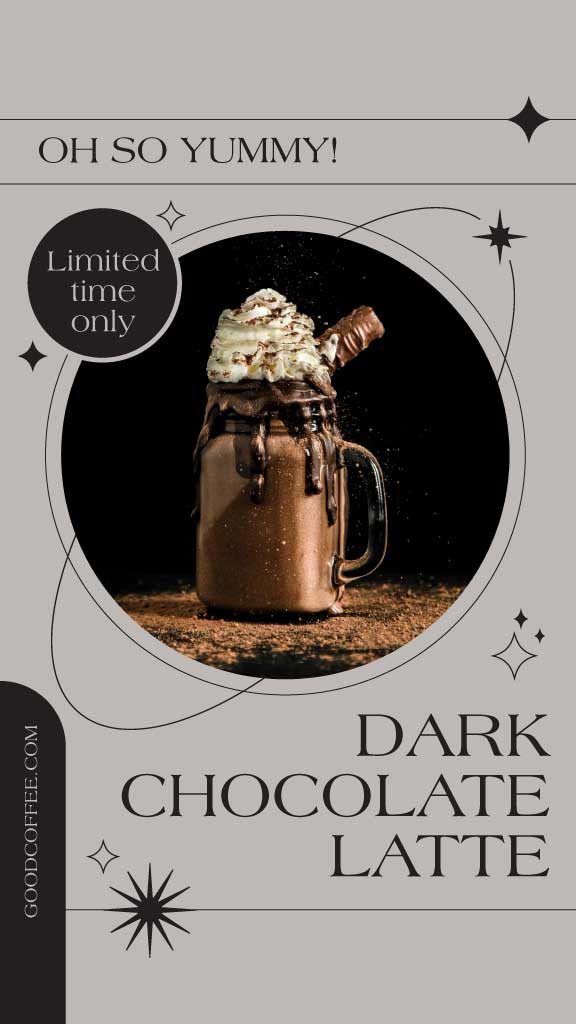 Indulge in Delicious Dark Chocolate Latte Poster